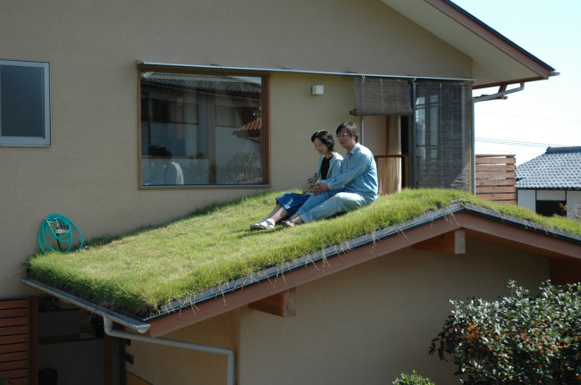 通り土間と芝屋根のある家 Housenote